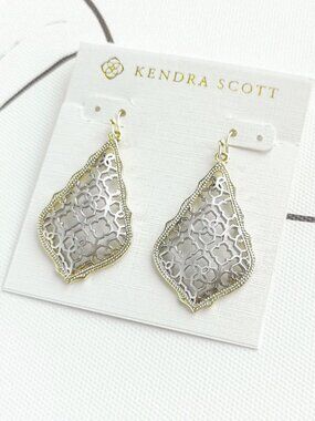 ✨Kendra Scott✨ Addie Gold Earrings Silver Filigree Mix